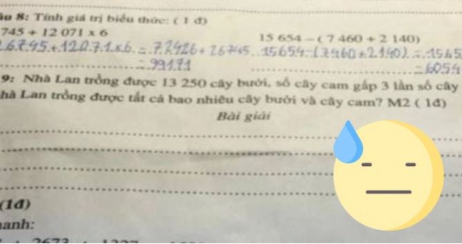 Bài toán lớp 3 khiến ông bố thừa nhận “không đủ trình độ để giải”, dân mạng đọc xong thốt lên: “Nể người ra đề!”