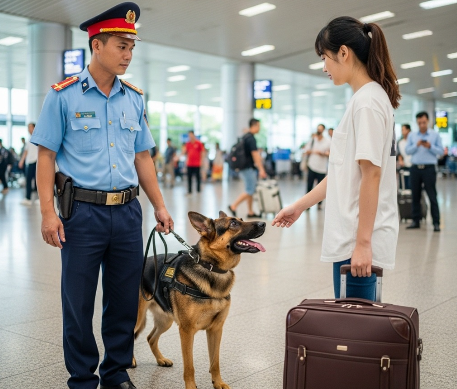 Chú chó cắn váy cô gái sân bay, 10 phút sau ai cũng ngã ngửa khi biết sự thật…