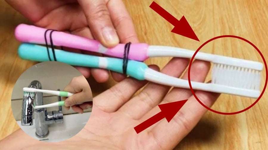 2 bàn chải đánh răng cũ buộc lại với nhau: Giải quyết mọi rắc rối